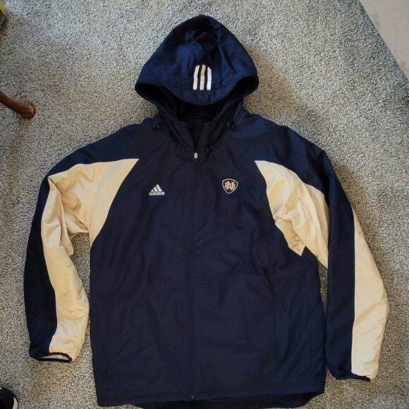 Men's Adidas Notre Dame Hooded Jacket Large - Picture 1 of 12